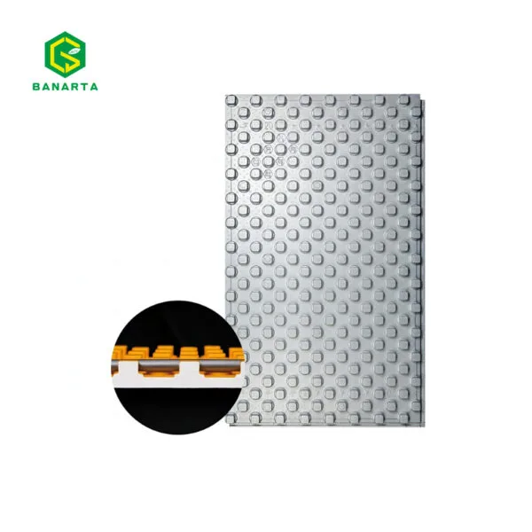 BS-20 studded EPS heating panel with the shaped surface visible
