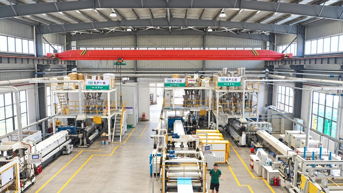 AI-retouched presentation based on an actual factory photograph