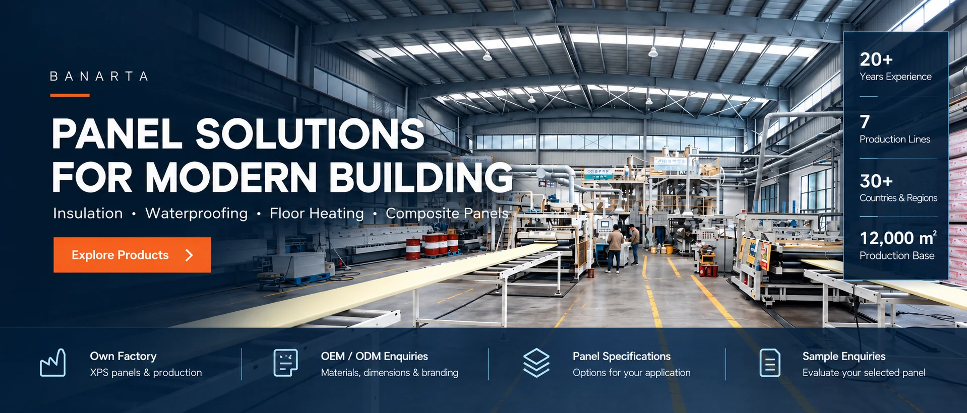 Banarta workshop presentation: insulation, waterproofing, floor heating and composite panels