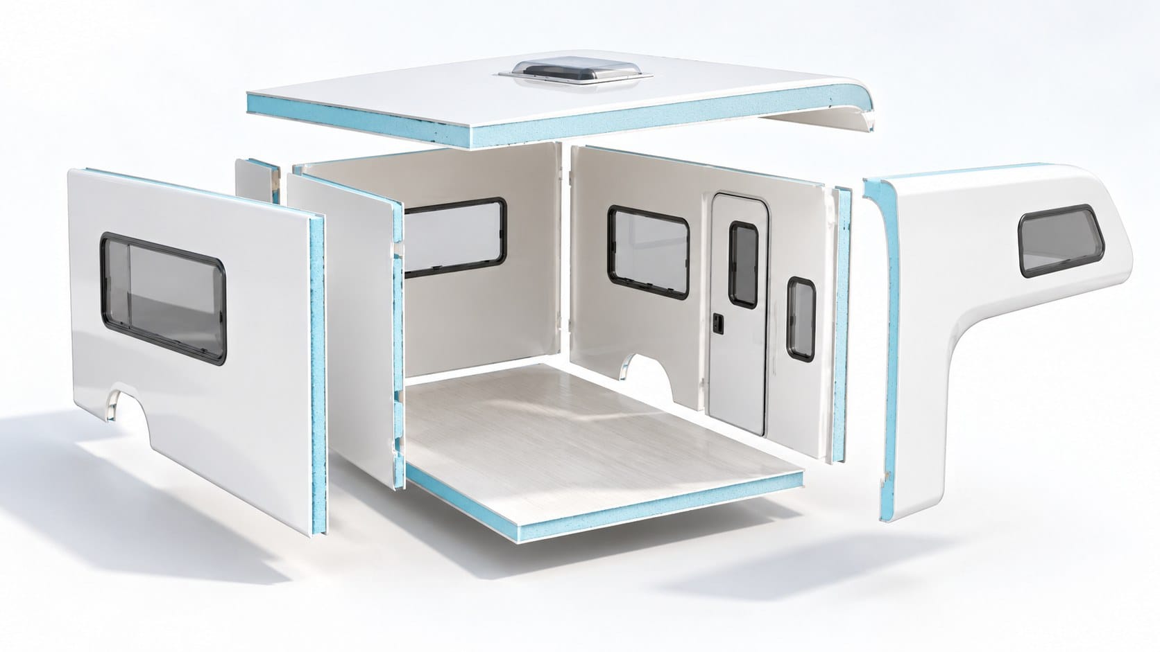 XPS sandwich panels for camper bodies: walls, roof and floor