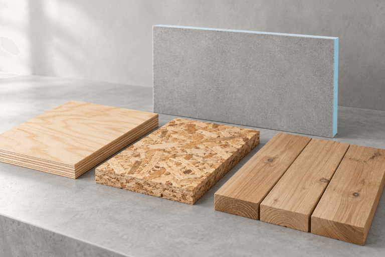 Tile backer boards over wooden floors: plywood, OSB and floorboards